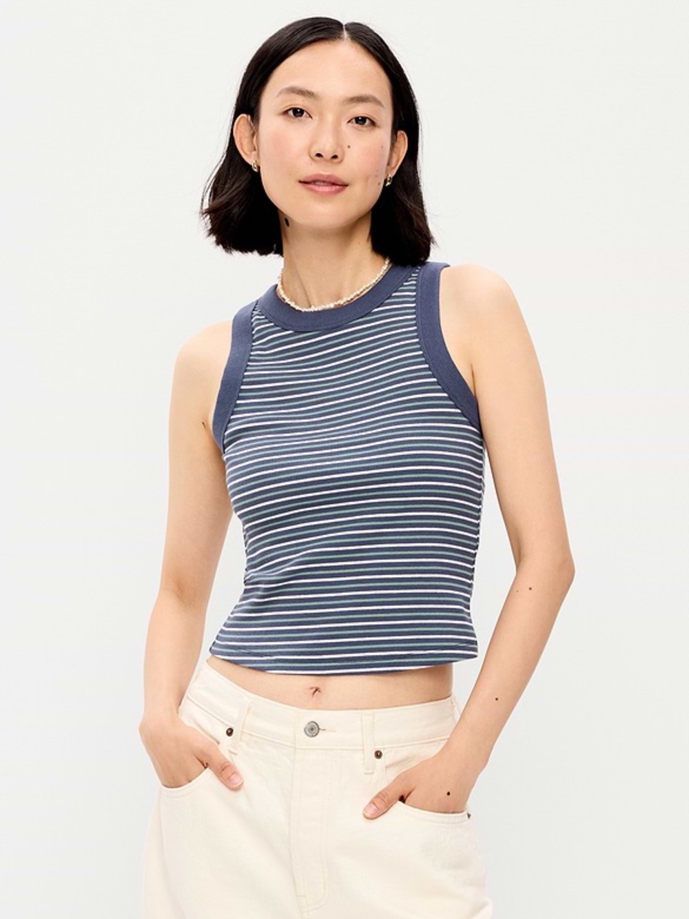 Old Navy Snug Ringer Tank- Navy Stripe- XL TALL